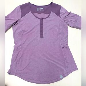 5.11 Tactical Women's Willow Henley Training Top Purple Stretch Fabric Size M